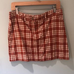 Oldeschool Brand Burnt Orange Plaid Skirt